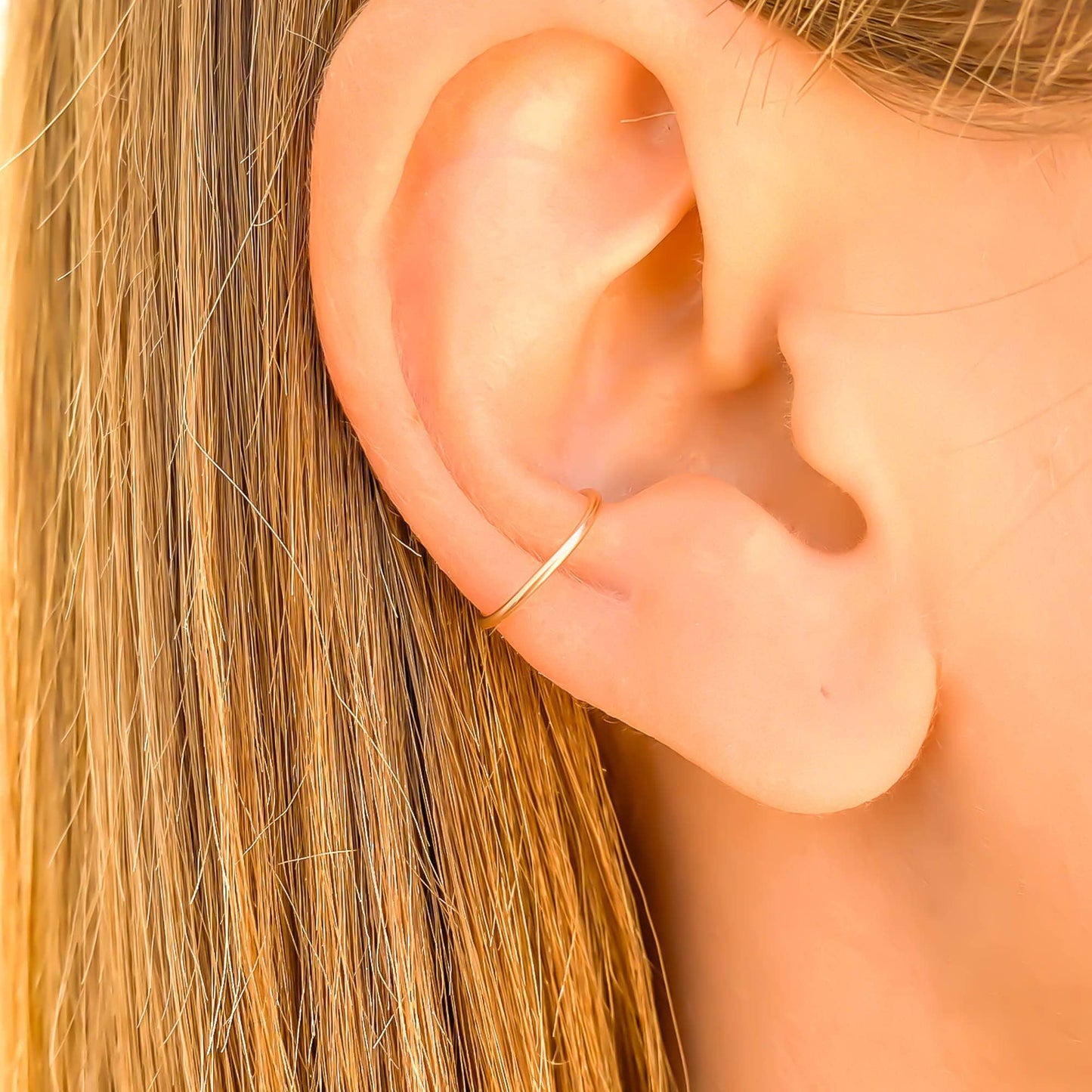 Solid 14K Gold Minimalist Ear Cuff