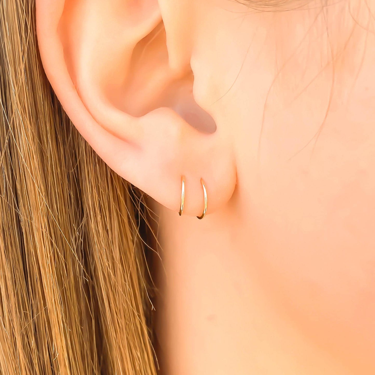 Small 14K Gold Filled Hoops, Continuous