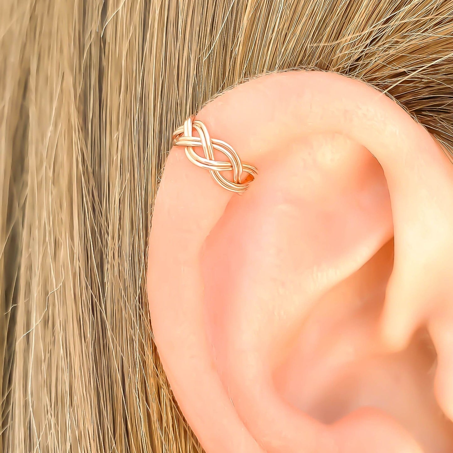 Braid Mini Ear Cuff, 14K Rose Gold Filled