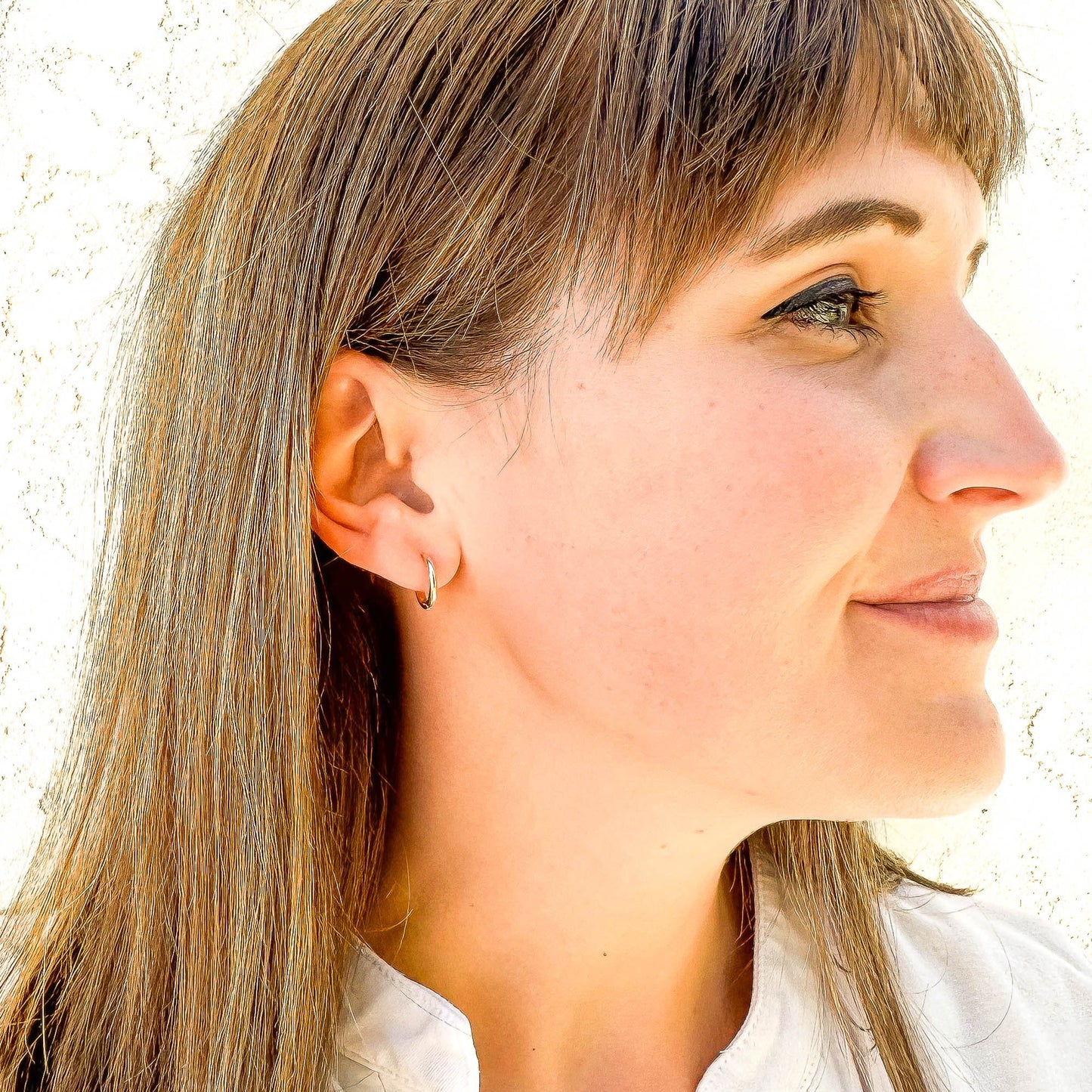 Click Hoops 14K Solid Gold, 10mm