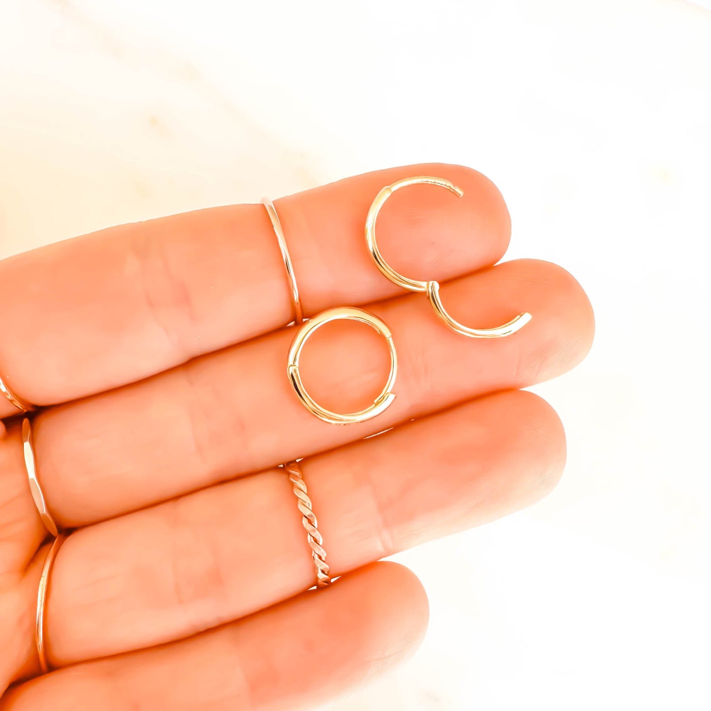 Click Hoops 14K Solid Gold, 10mm