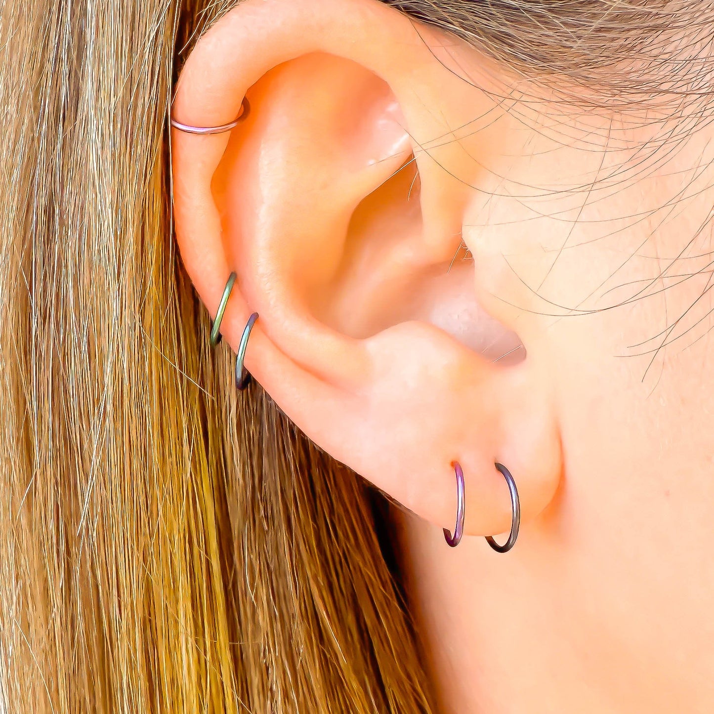 Niobium Cartilage Hoop Earrings