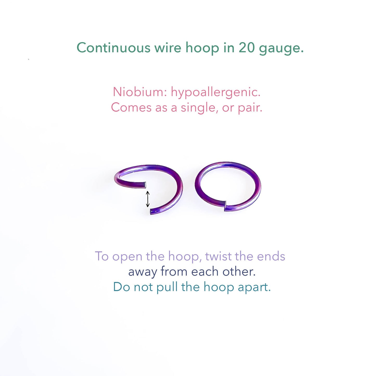 Purple & Midnight Niobium Continuous Hoops