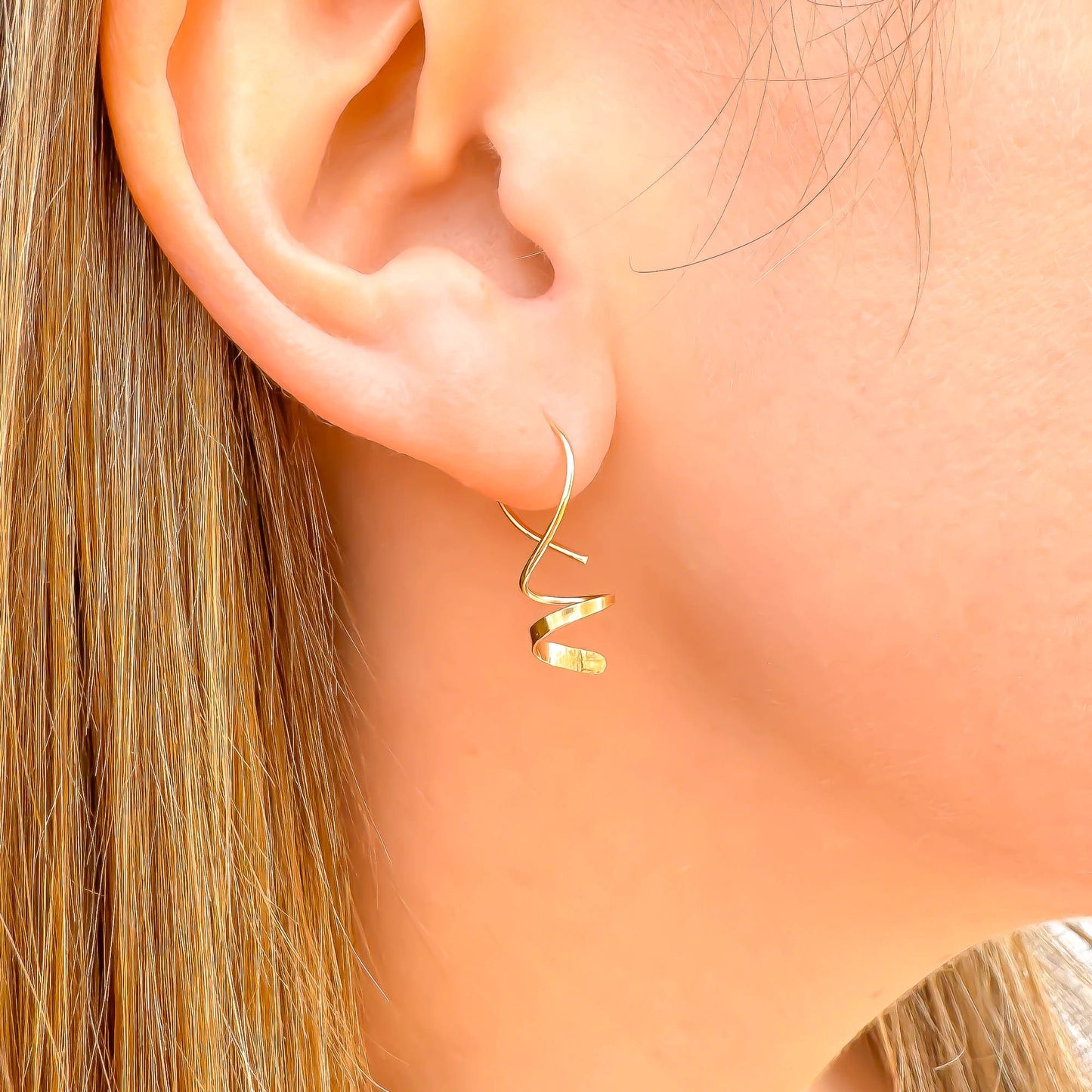 Mini Gold Spiral Earrings