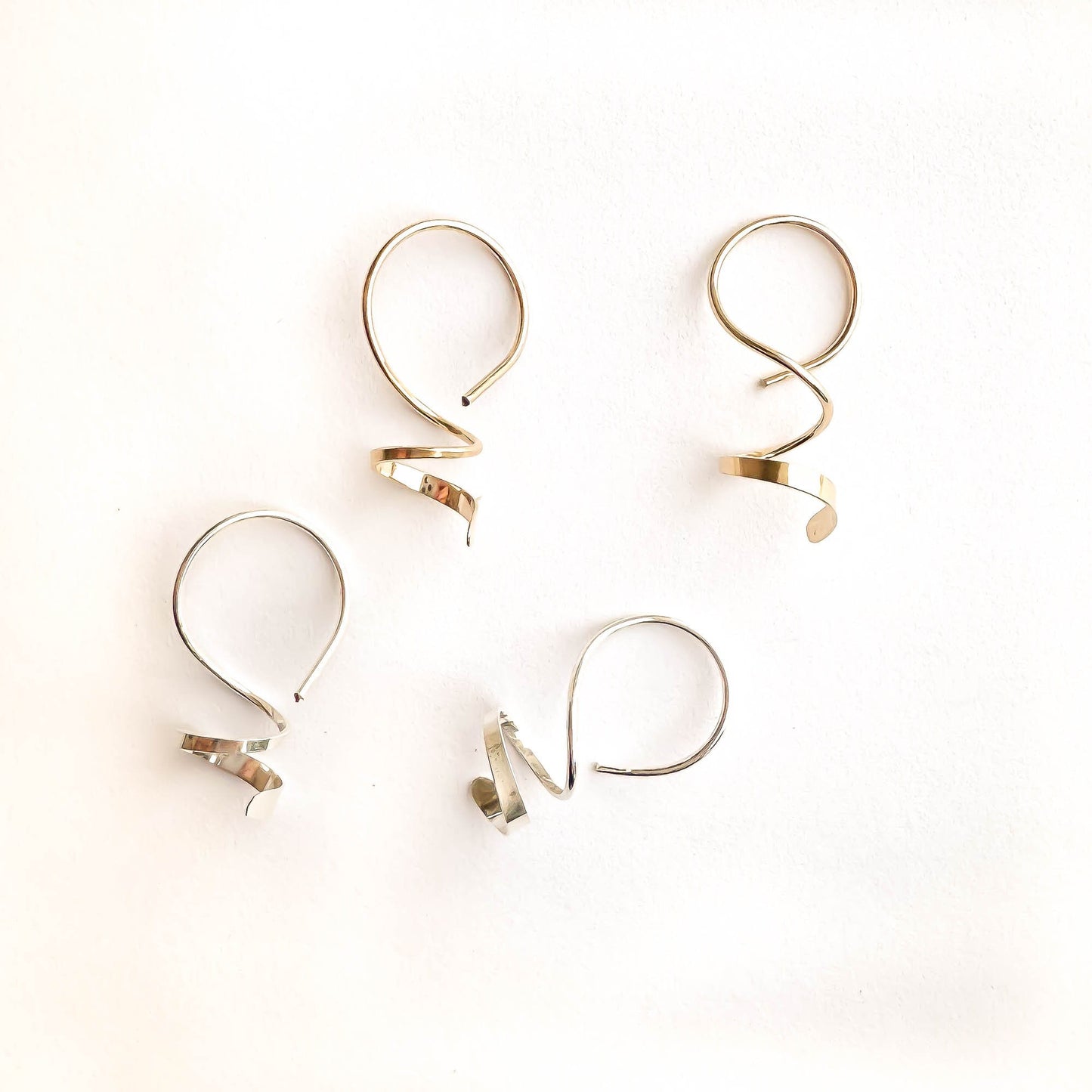 Mini Silver Spiral Earrings