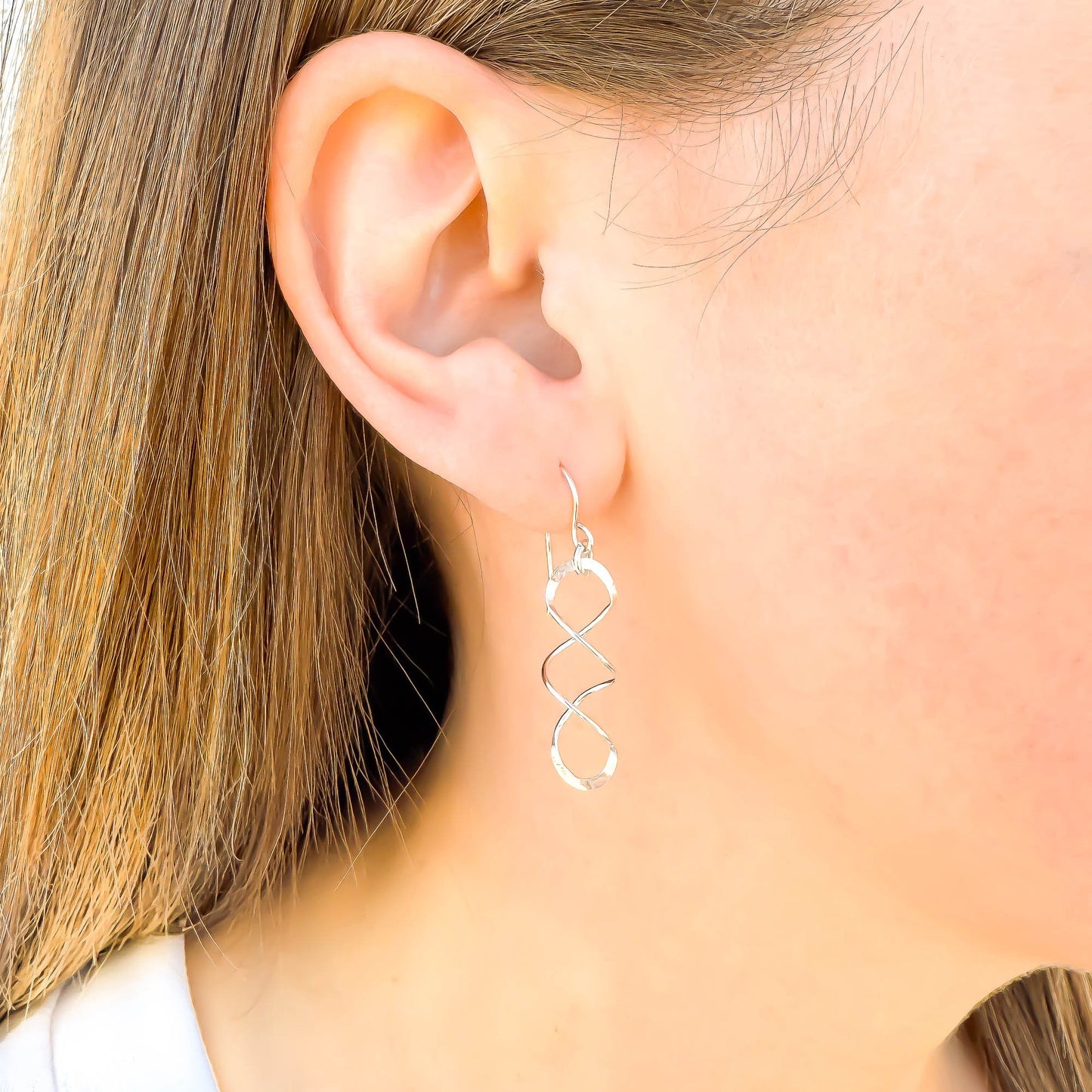 Silver Spiral Dangle Earrings