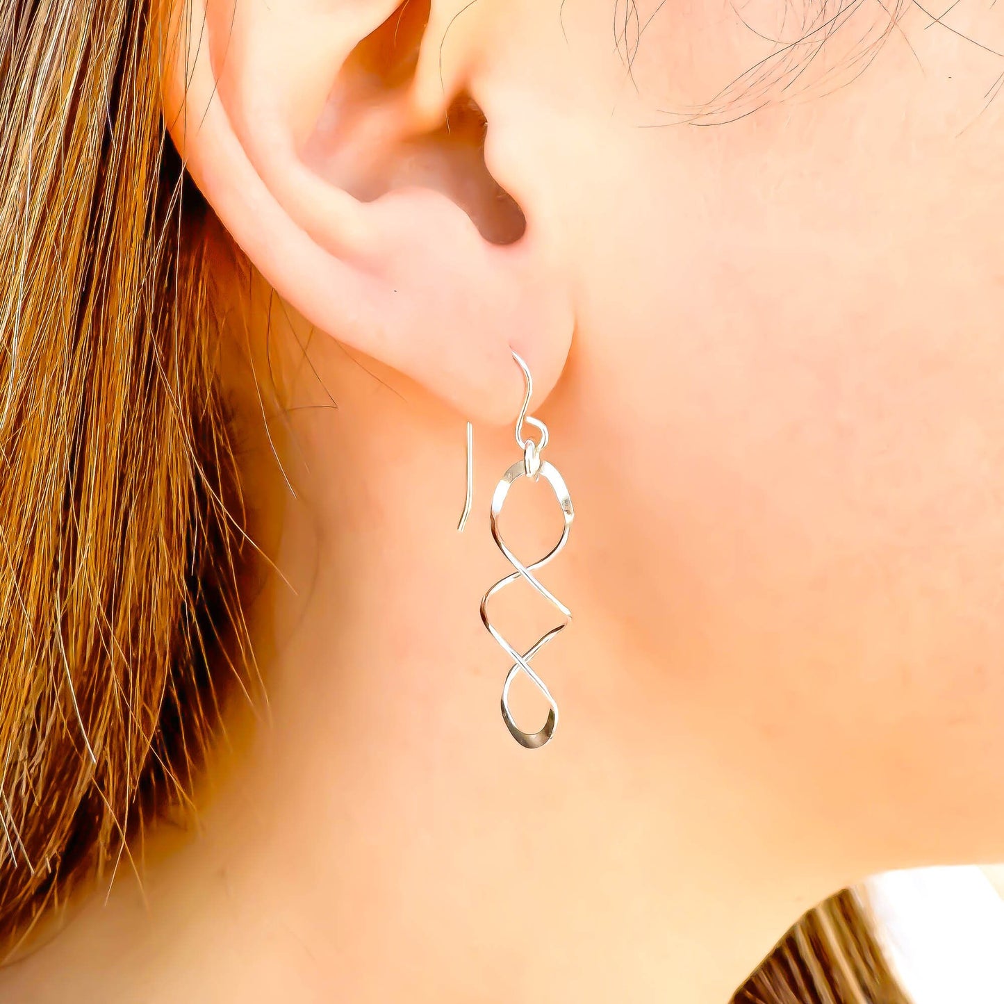 Silver Spiral Dangle Earrings