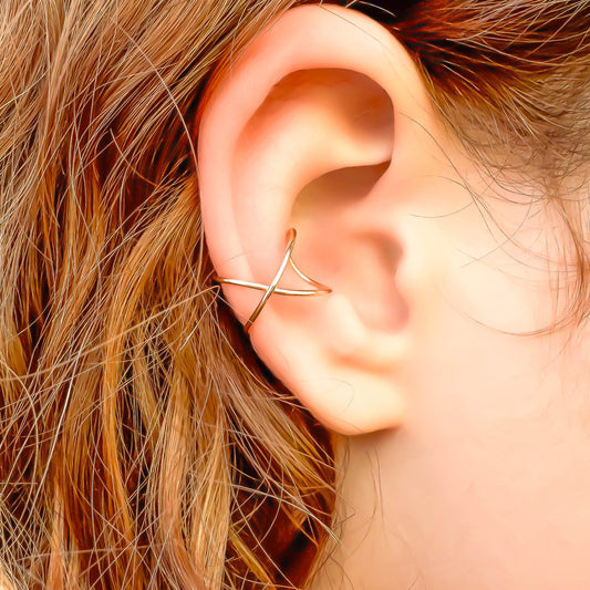 Criss Cross Conch Ear Cuff, 14K Gold Filled