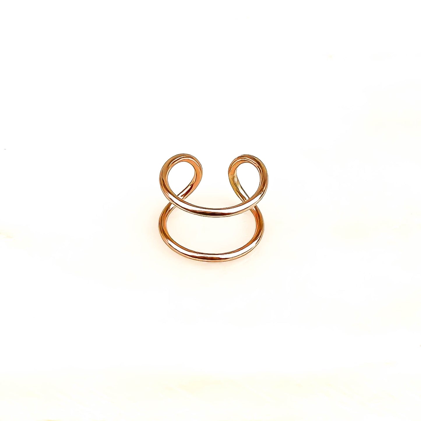 Two Line Cartilage Ear Cuff, 14K Rose Gold Filled