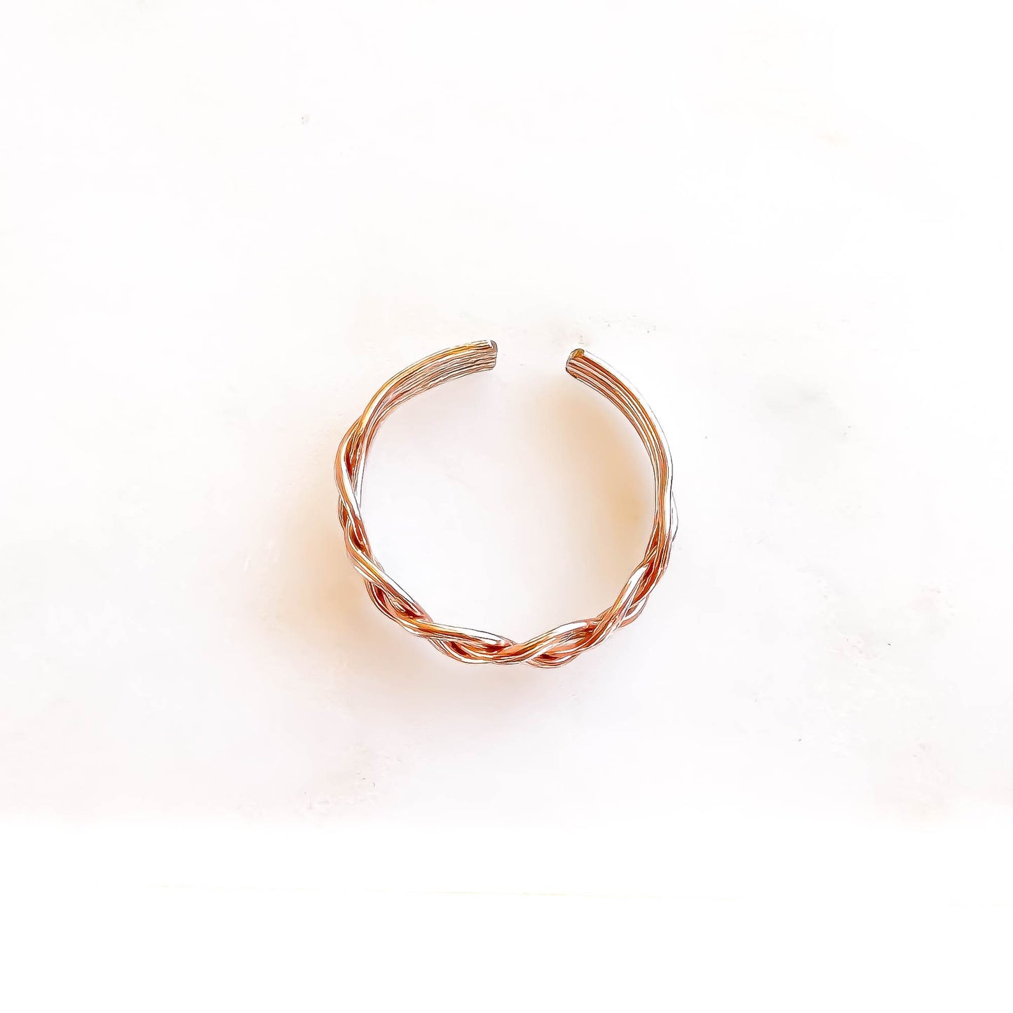 Braided Toe Ring, 14K Rose Gold Filled & Sterling Silver