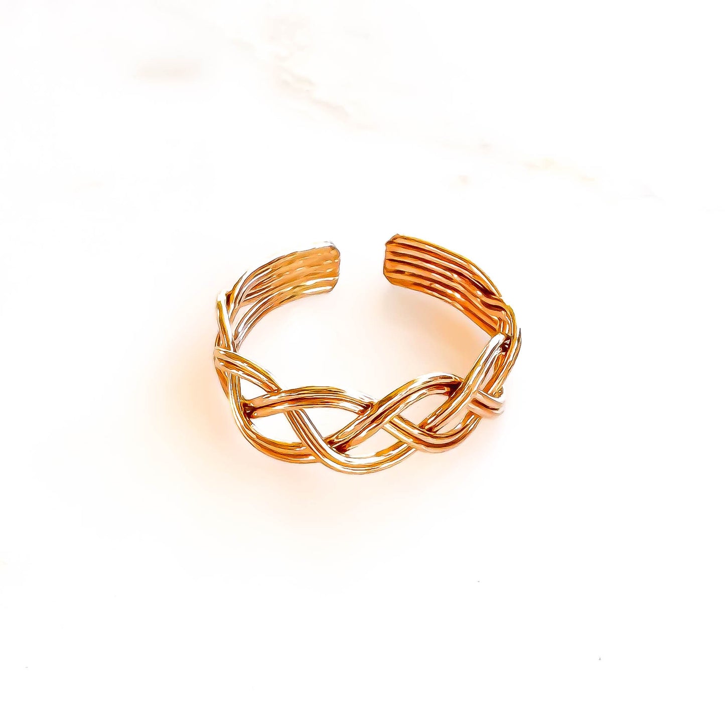 Braided Toe Ring, 14K Gold Filled