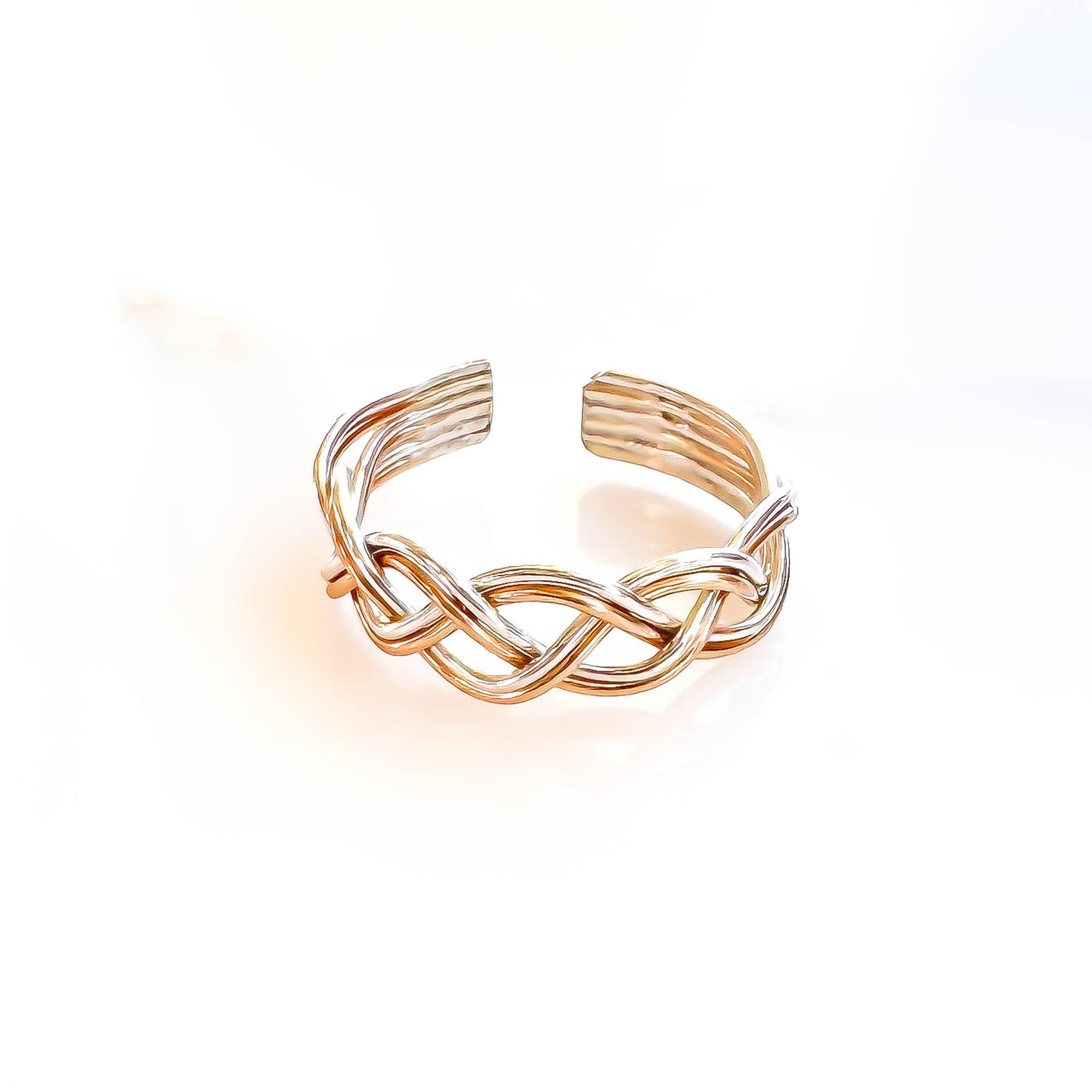 Braided Toe Ring, 14K Gold Filled & Sterling Silver