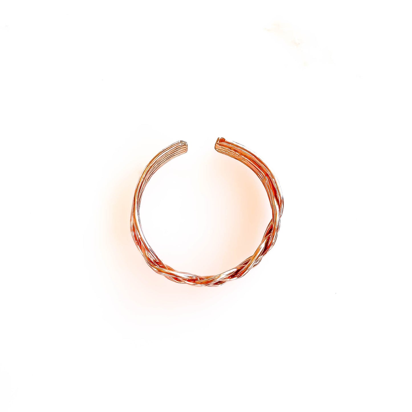 Braided Toe Ring, 14K Rose Gold Filled