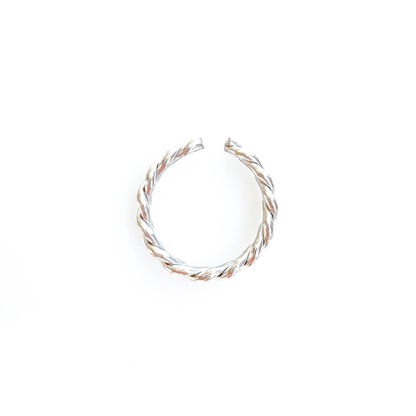 Twist Toe Ring, Silver