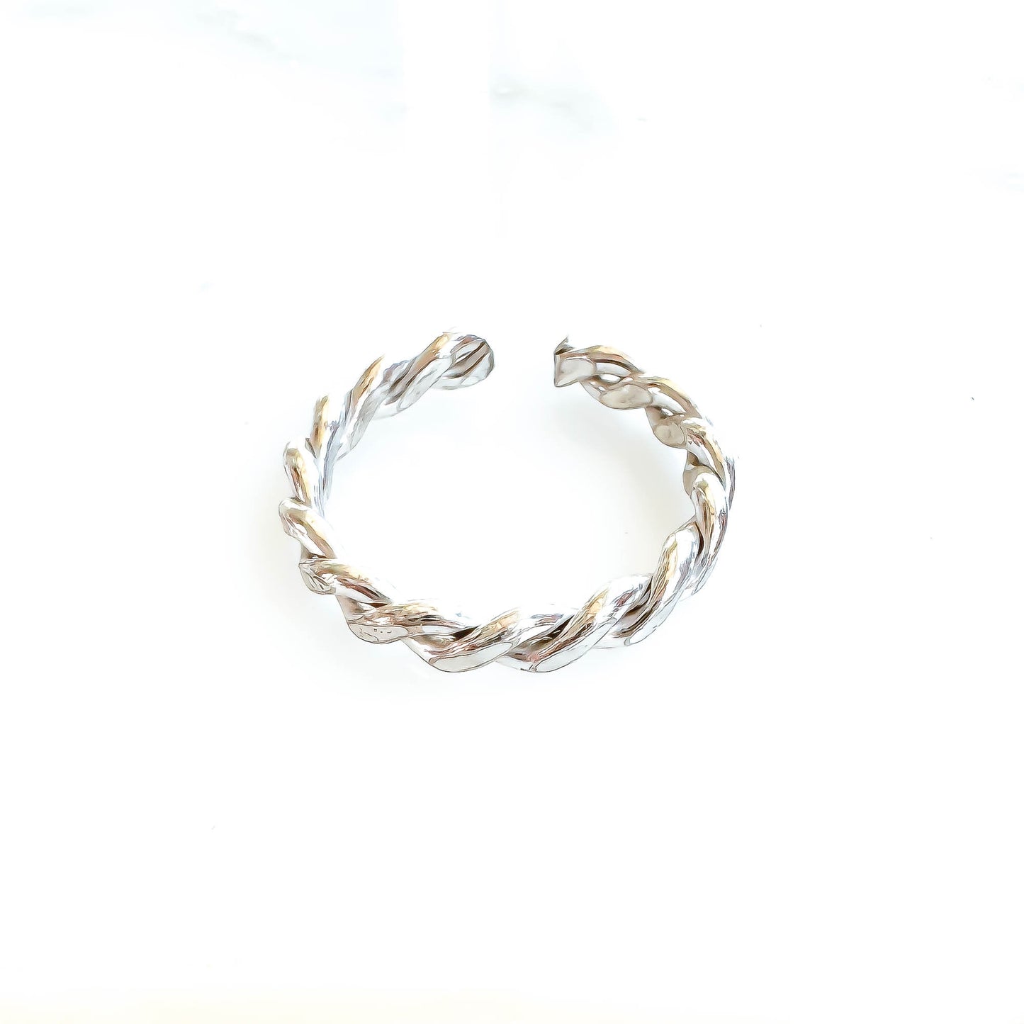 Twist Toe Ring, Silver