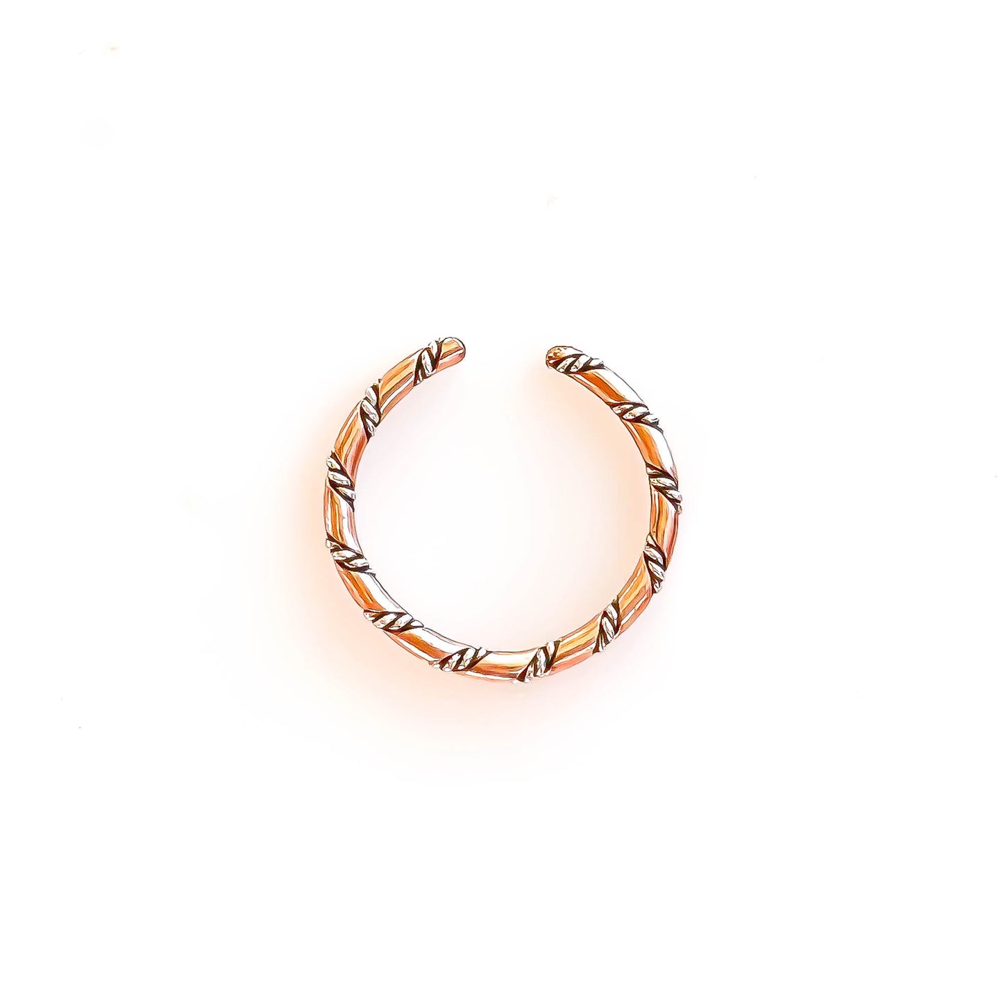 Twisted Toe Ring, 14K Rose Gold Filled & Silver