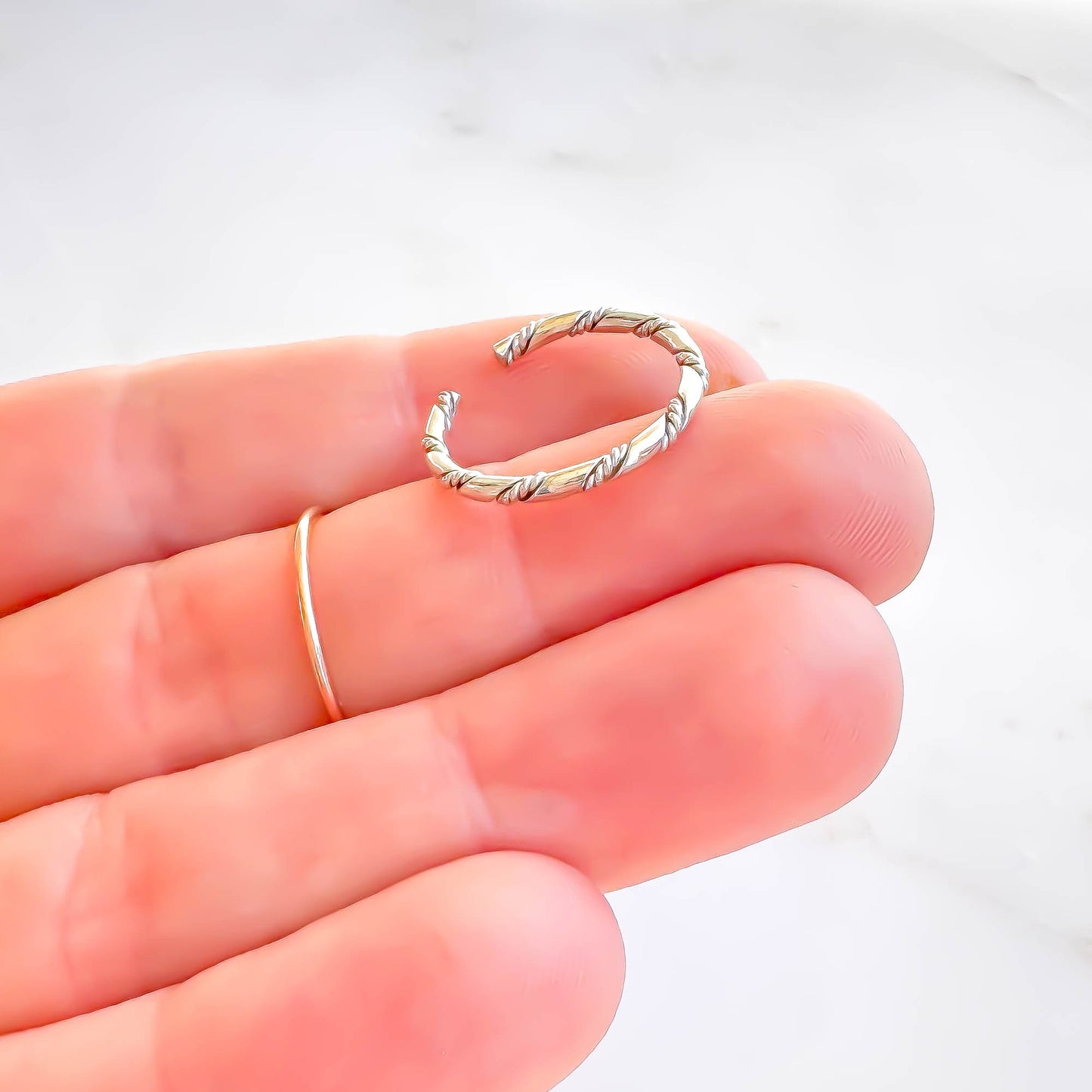 Twisted Toe Ring, Silver