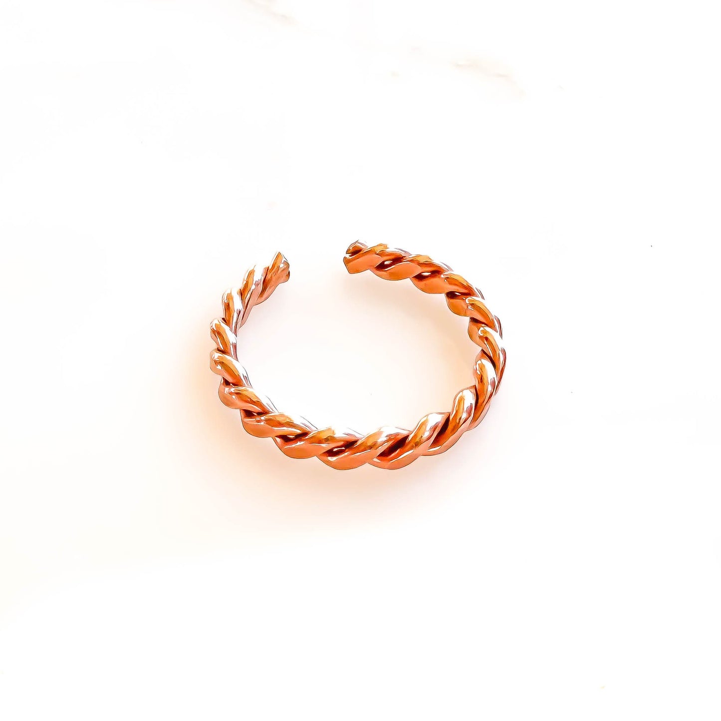 Twist Toe Ring, 14K Rose Gold Filled