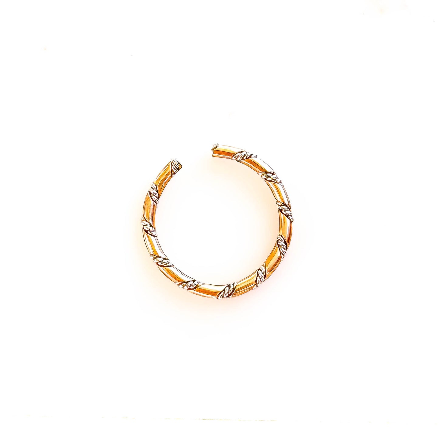 Twisted Toe Ring, 14K Gold Filled & Silver