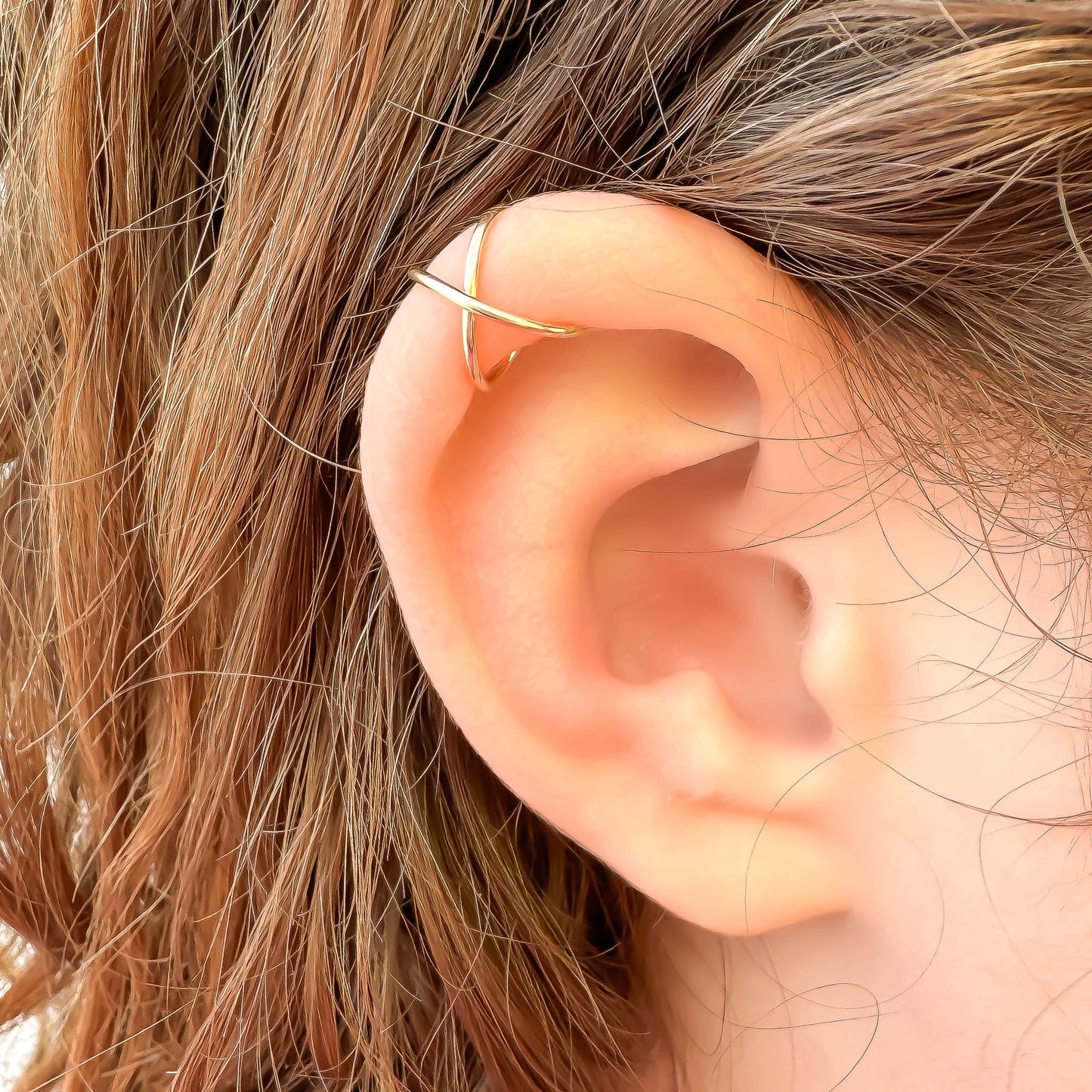 Top Cross Ear Cuff, 14K Gold Filled