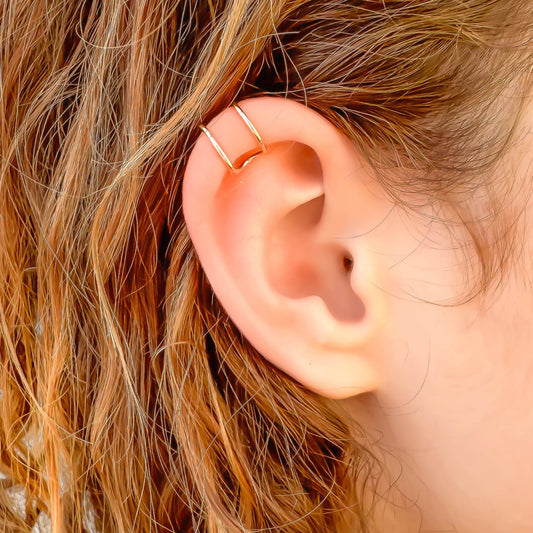 Two Line Cartilage Ear Cuff, 14K Gold Filled