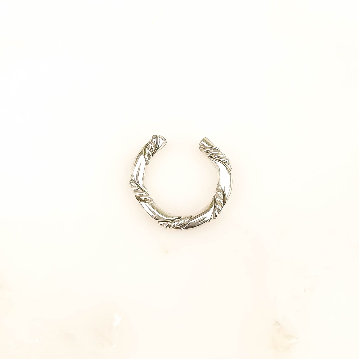 Twist Cartilage Ear Cuff, 925 Sterling Silver