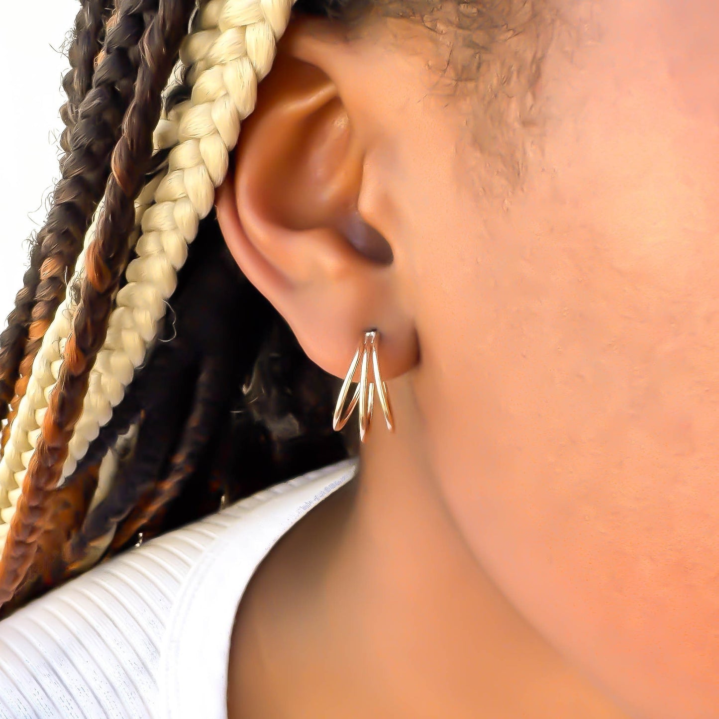 Triple Hoop Earrings, 14K Gold Filled