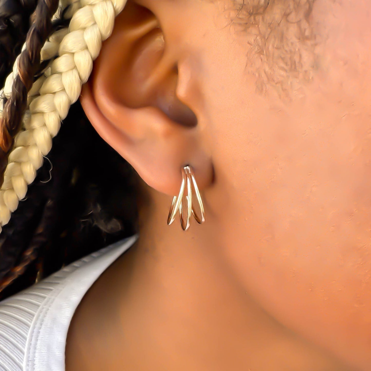 Triple Hoop Earrings, 14K Gold Filled