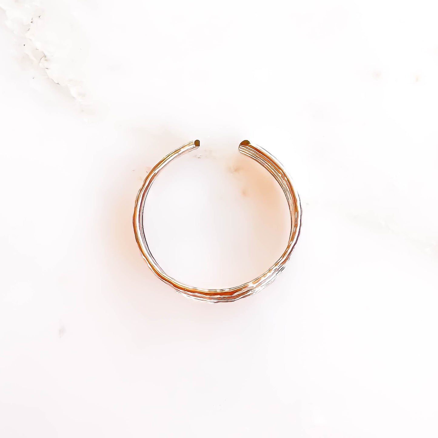 4 Line Toe Ring, 14K Rose Gold Filled and Sterling Silver