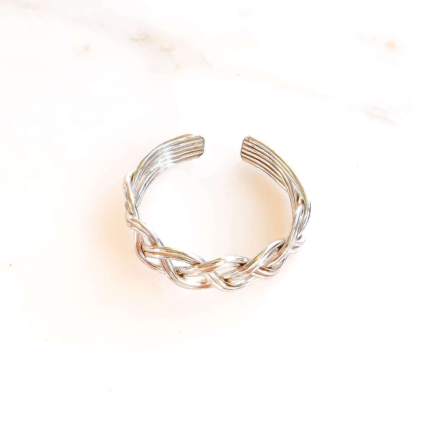 Braided Toe Ring, Sterling Silver