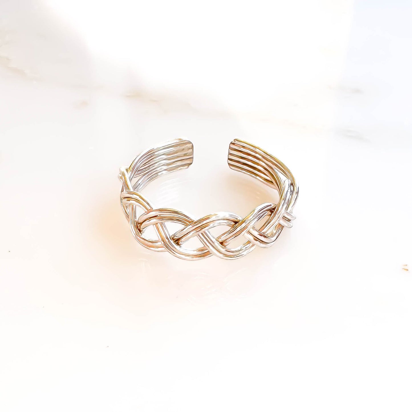 Braided Toe Ring, Sterling Silver