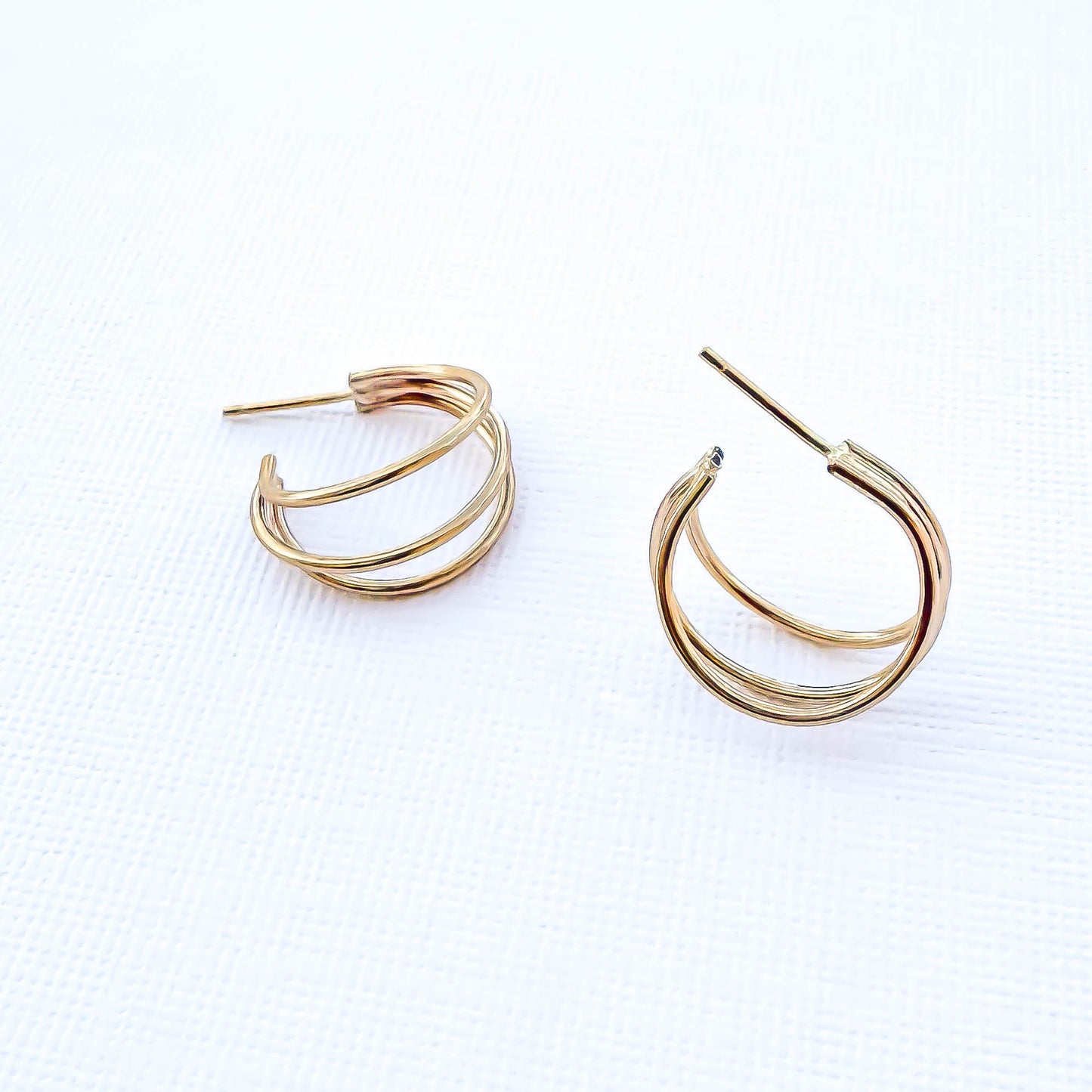 Triple Hoop Earrings, 14K Gold Filled