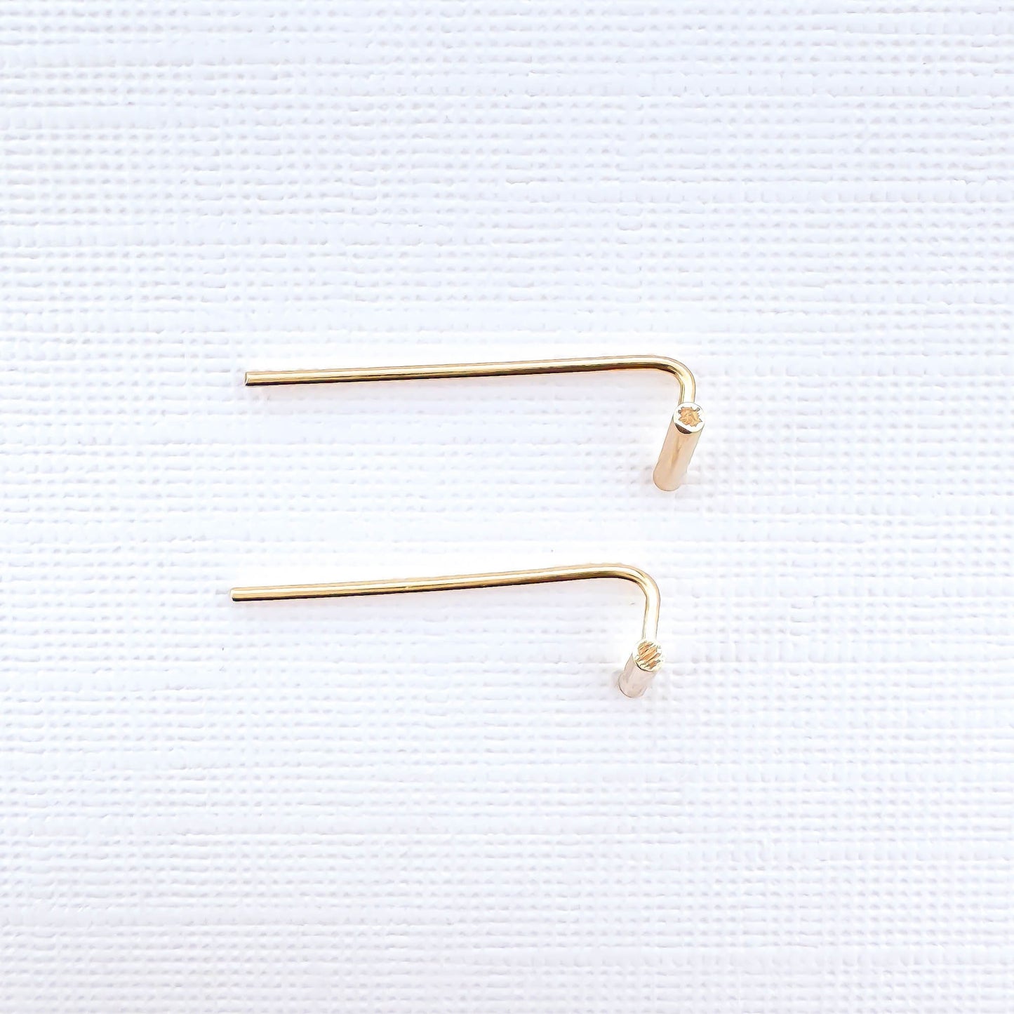 Dainty Round Bar Threader Earrings, 14K Gold Filled