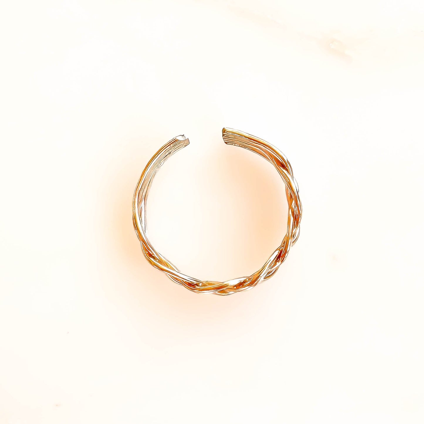 Braided Toe Ring, 14K Gold Filled & Sterling Silver