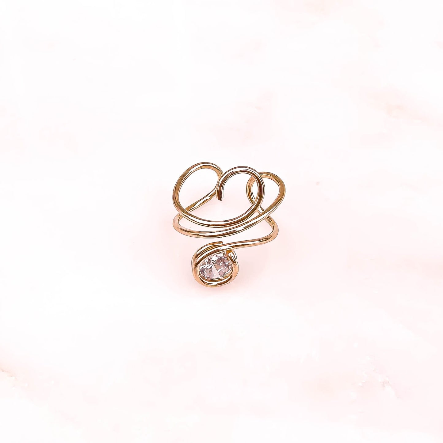 Curl Ear Cuff with Simulated Diamond (CZ), 14K Gold Filled