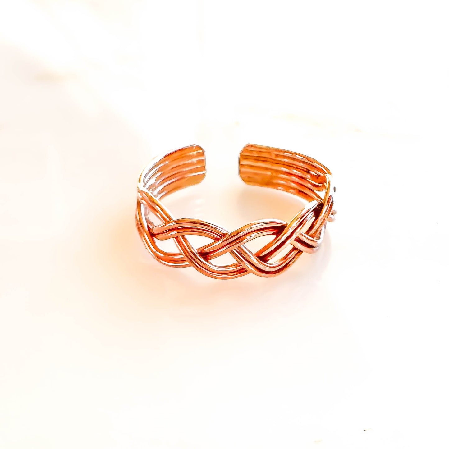 Braided Toe Ring, 14K Rose Gold Filled