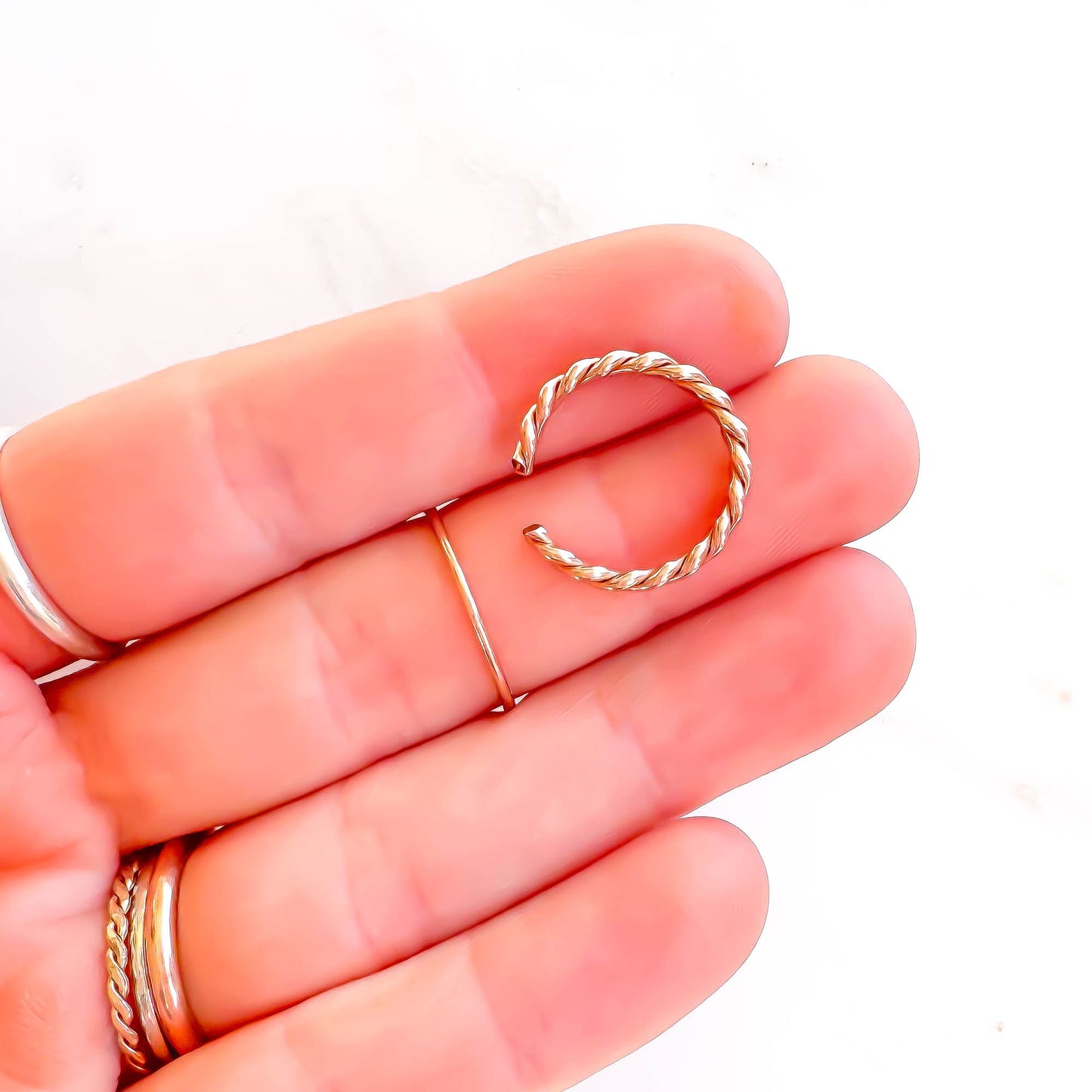 Twist Toe Ring, 14K Rose Gold Filled