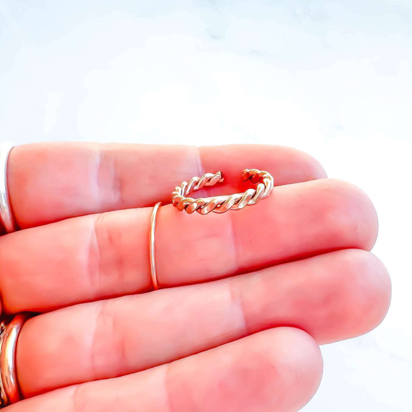 Twist Toe Ring, 14K Rose Gold Filled