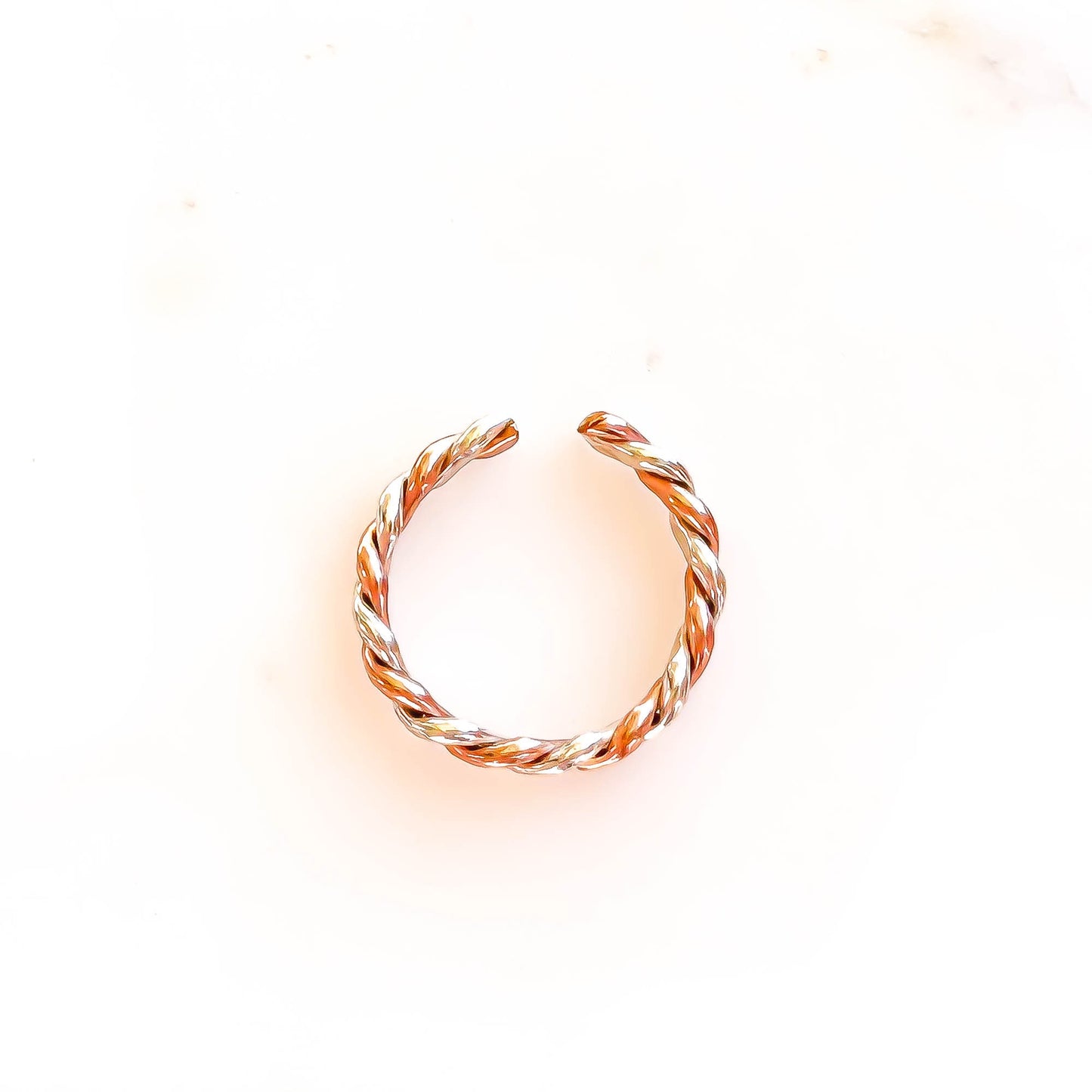 Twist Toe Ring, 14K Rose Gold Filled & Silver