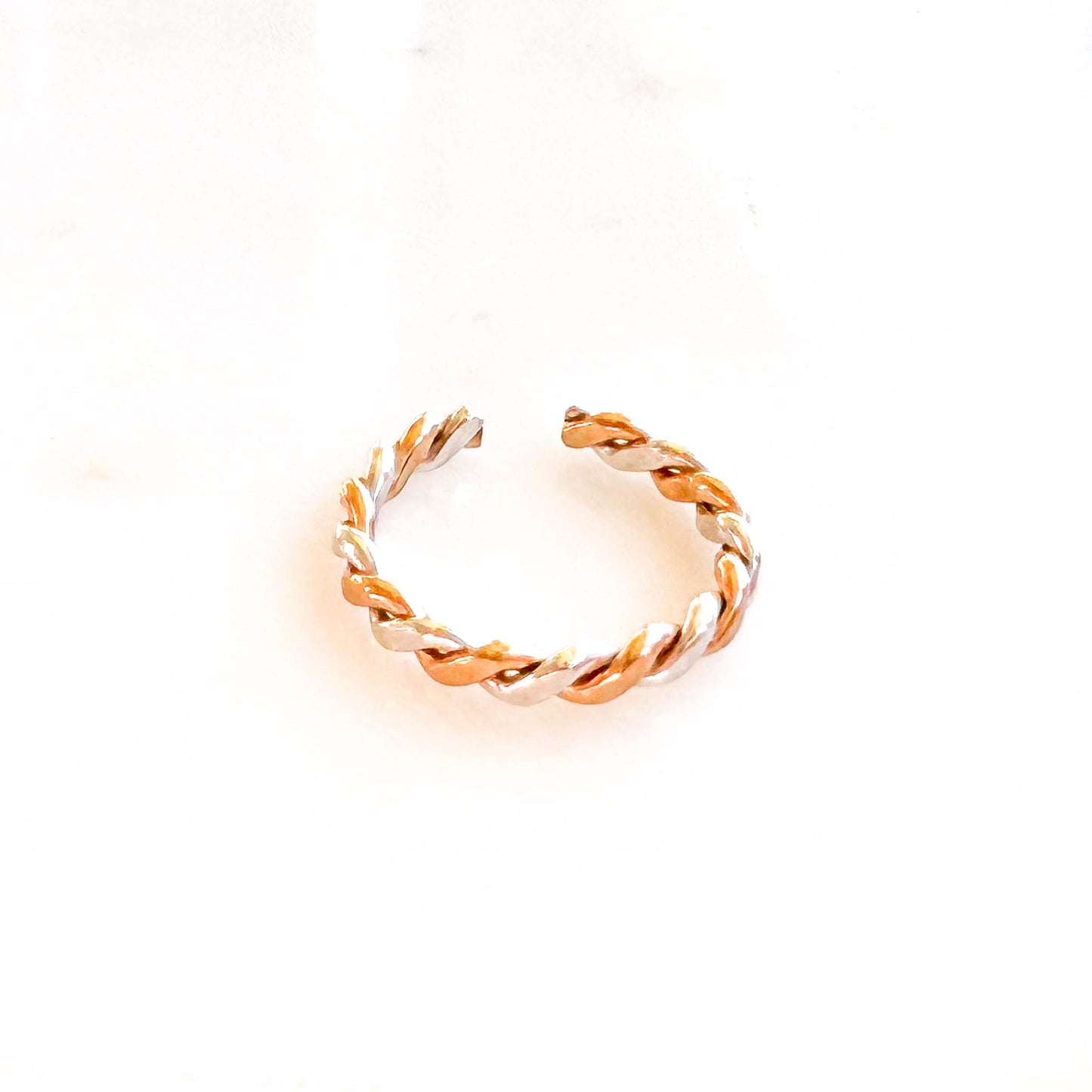 Twist Toe Ring, 14K Gold Filled & Silver