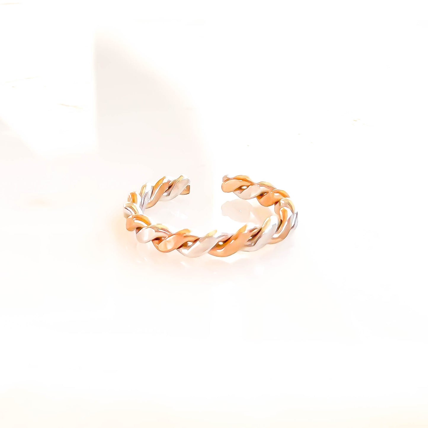 Twist Toe Ring, 14K Gold Filled & Silver