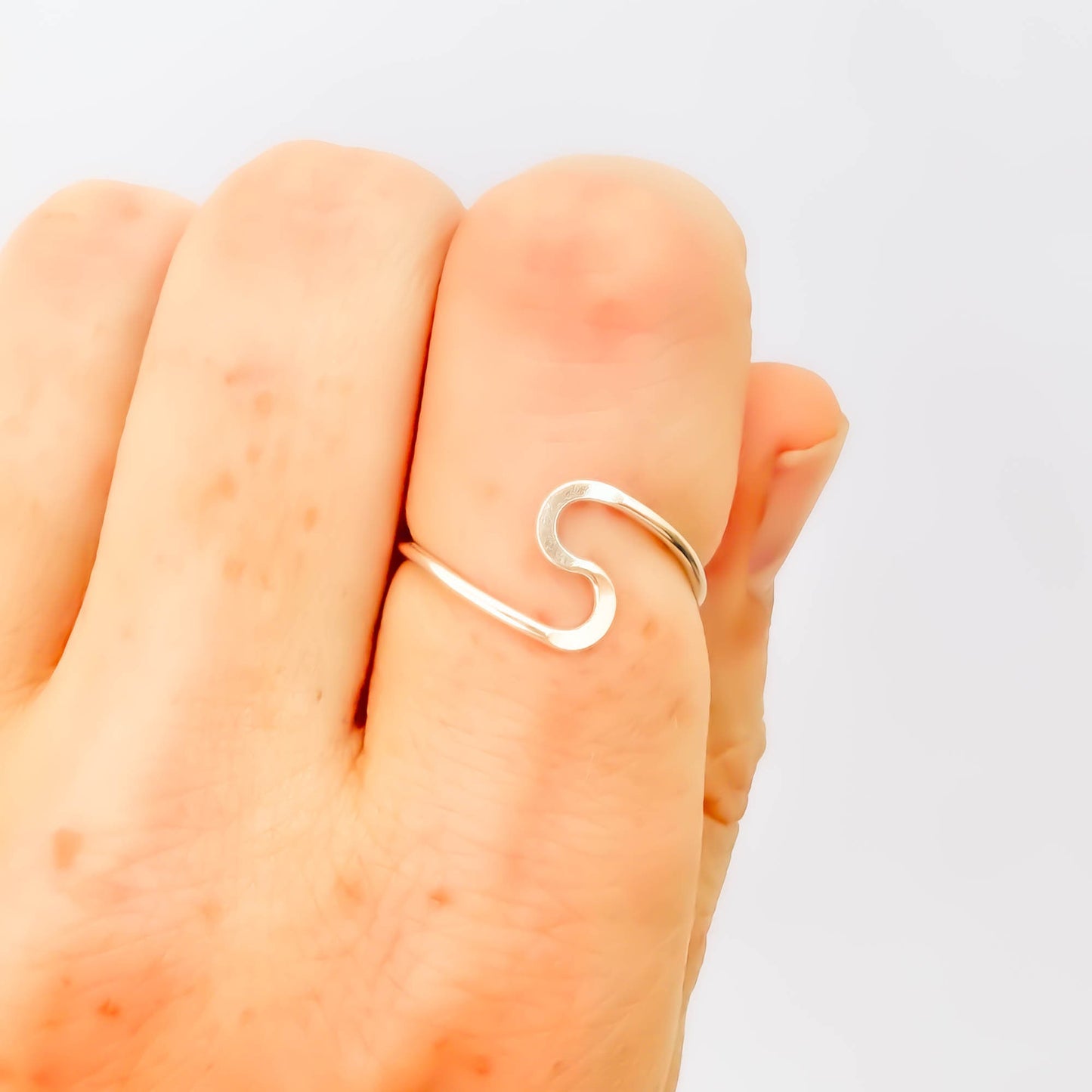 SIZE 5.75 S Curve Wave Ring, Sterling Silver