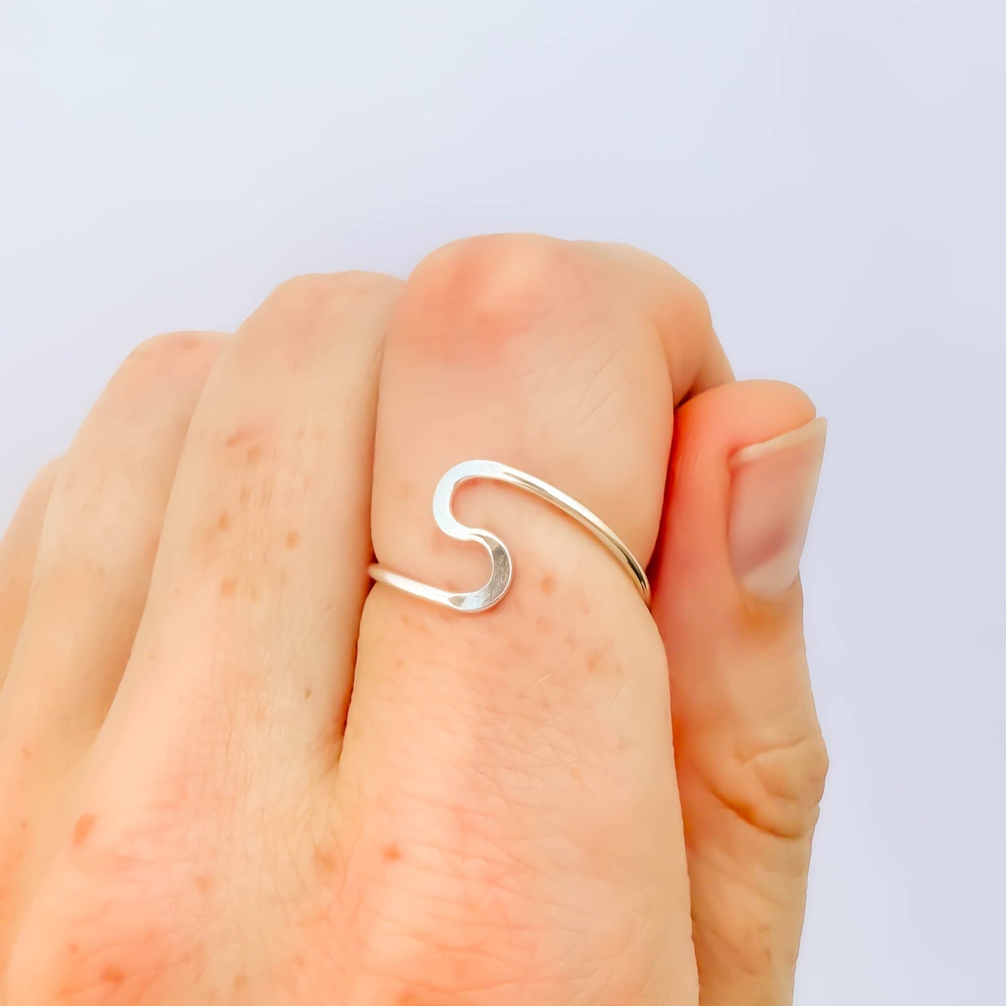 SIZE 5.75 S Curve Wave Ring, Sterling Silver