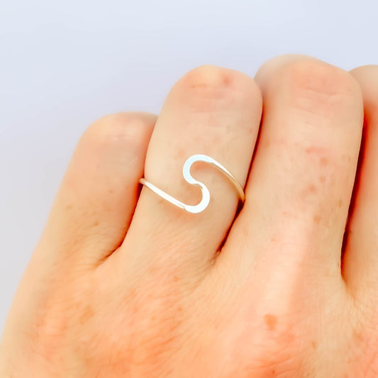 SIZE 5.75 S Curve Wave Ring, Sterling Silver