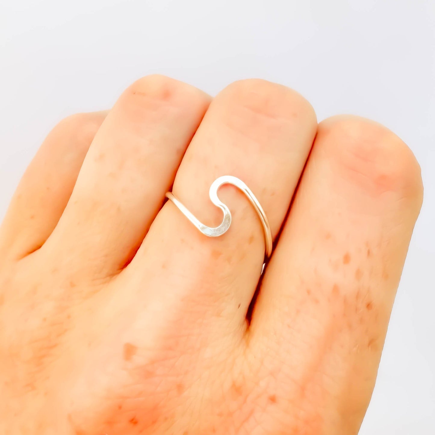 SIZE 5.75 S Curve Wave Ring, Sterling Silver