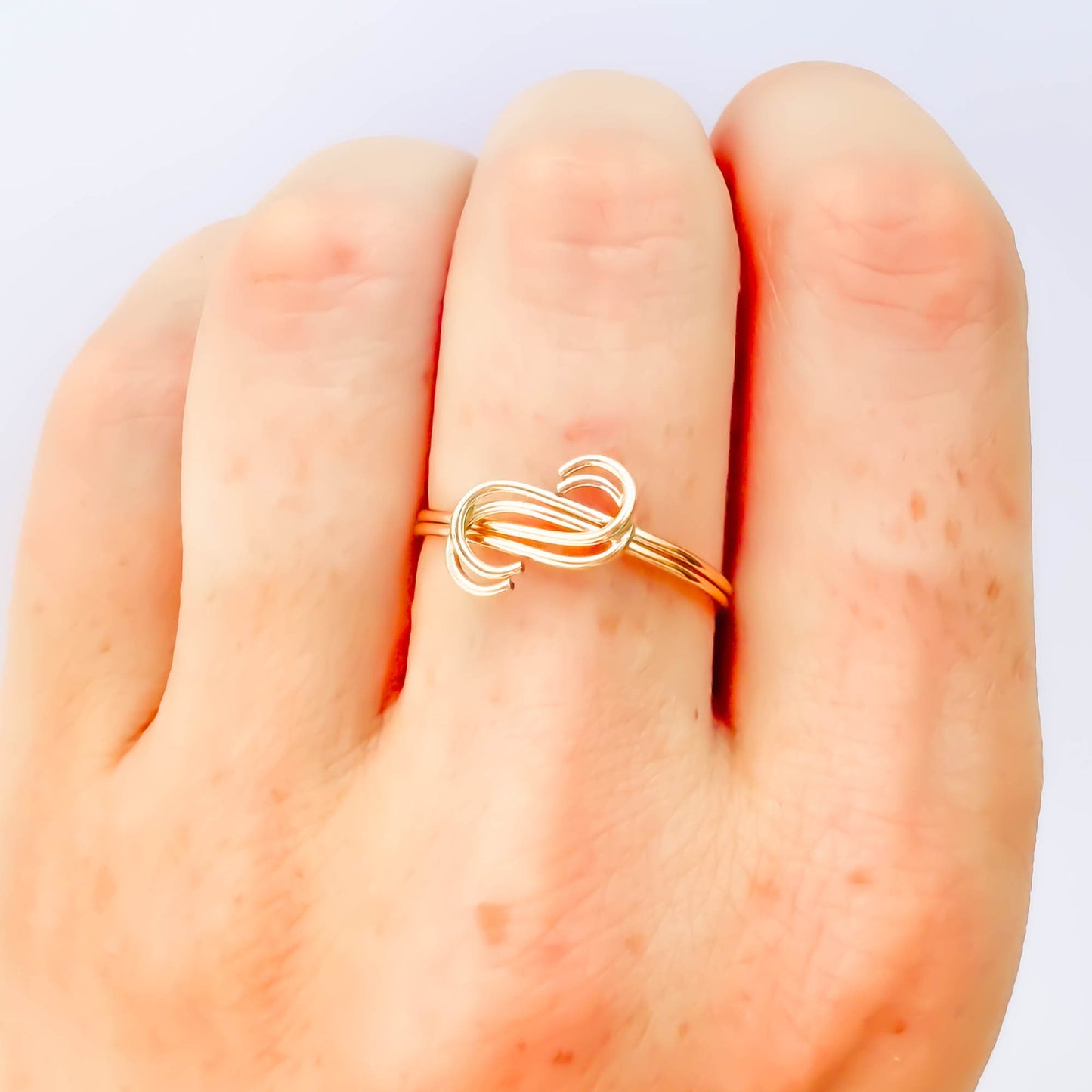 SIZE 7.75 S Curve Wave Ring, 14K Gold Filled