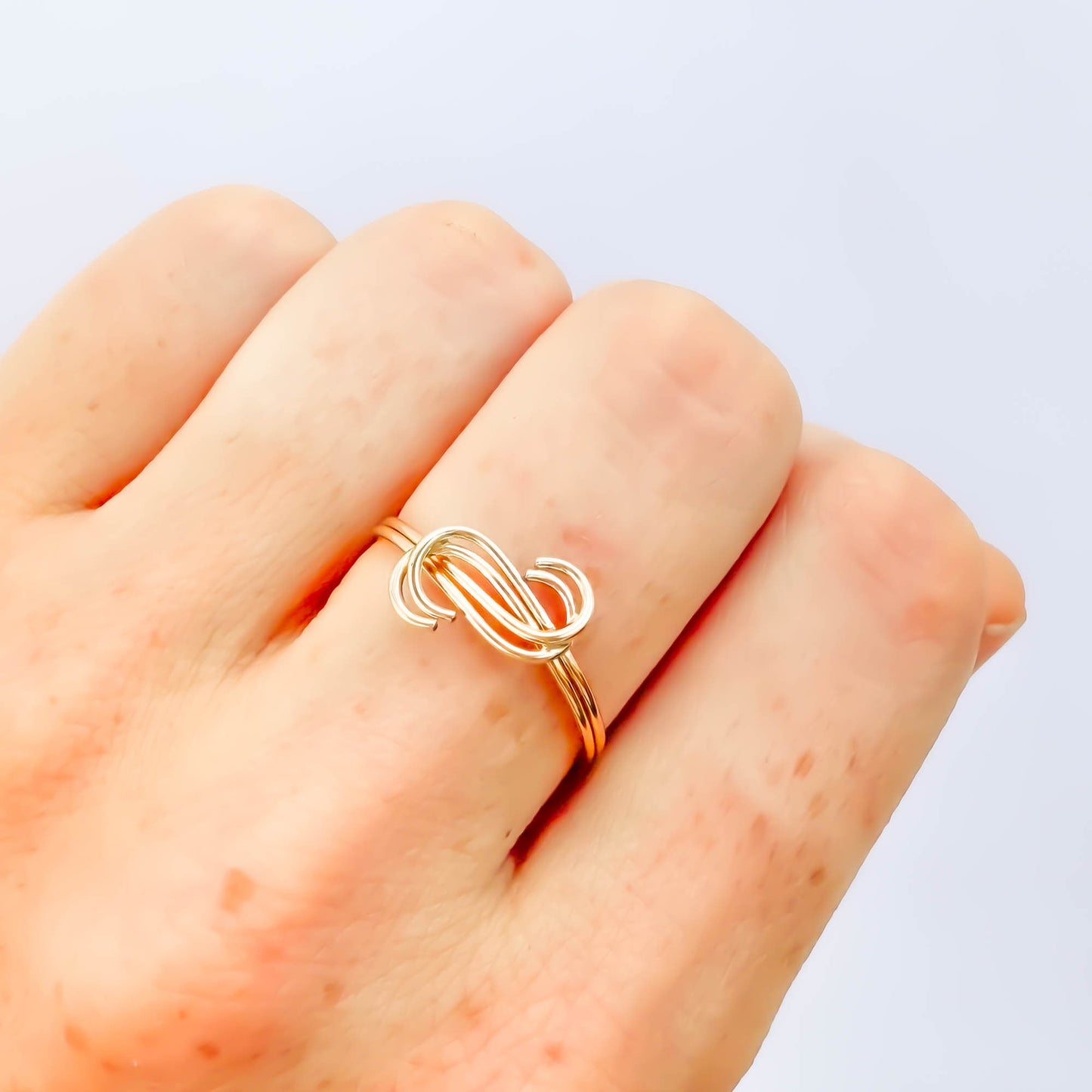 SIZE 7.75 S Curve Wave Ring, 14K Gold Filled