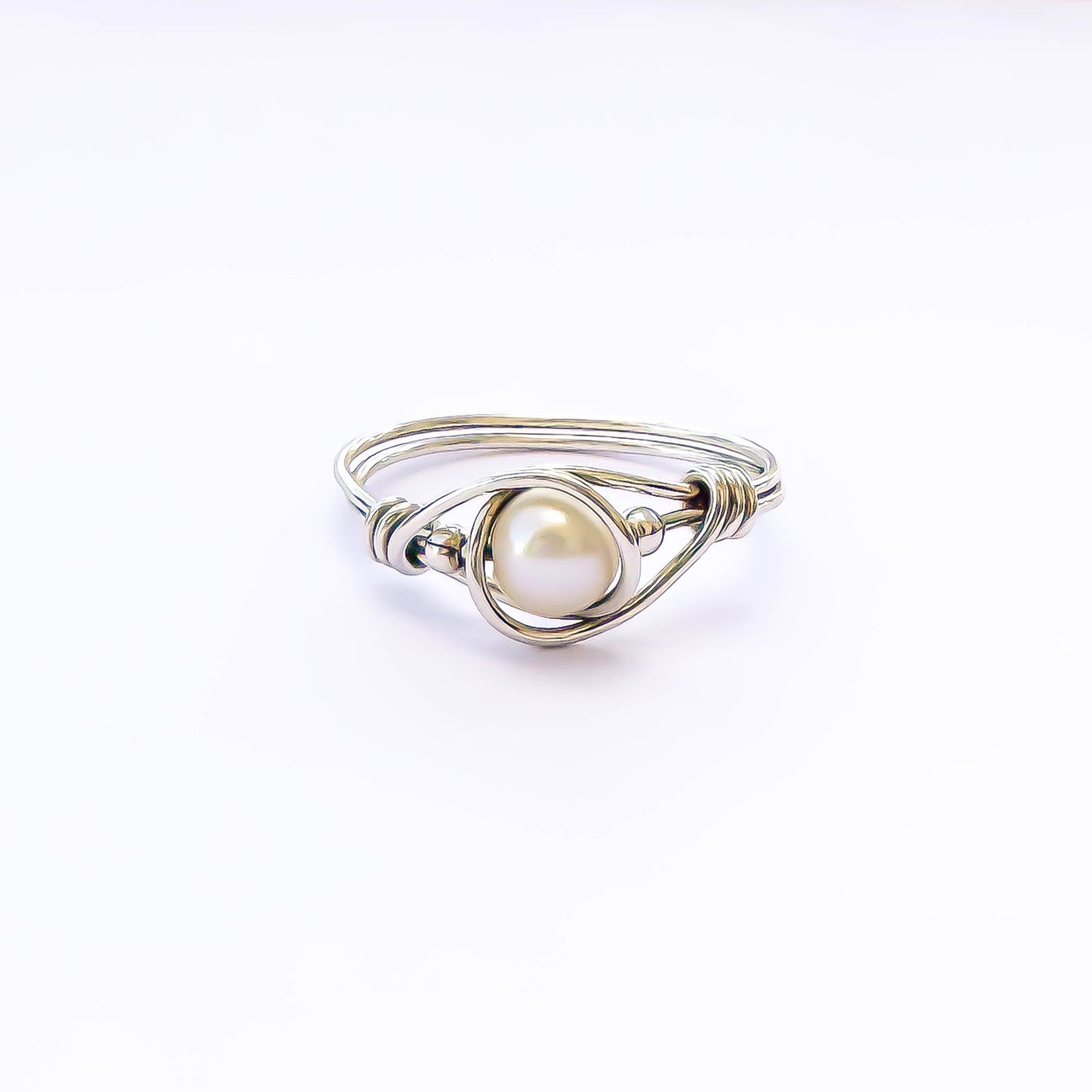 SIZE 6 Genuine Freshwater Pearl Ring, Sterling Silver