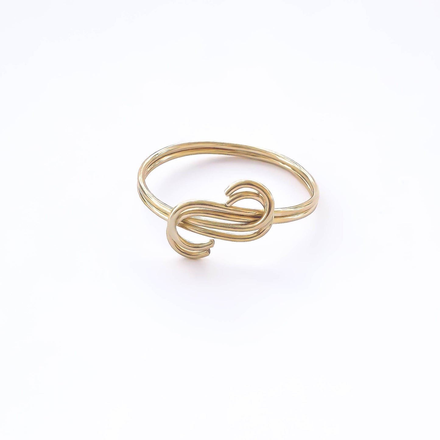 SIZE 7.75 S Curve Wave Ring, 14K Gold Filled