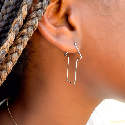 Silver Arrow Hoop Earrings